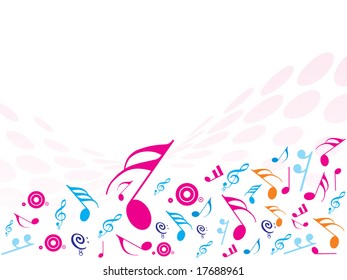 Vector illustration of Musical Notes. ideal for background!