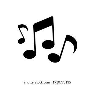 Vector illustration of musical notes on white background