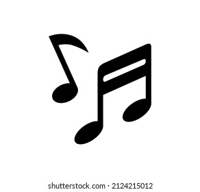 Vector illustration of musical notes on white background