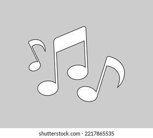 Vector illustration of musical notes on gray background