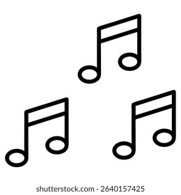 Vector illustration of musical notes on white