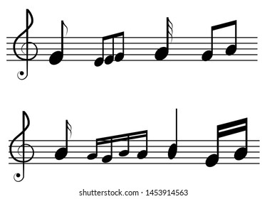 Vector illustration of musical notes and signs, music notes


