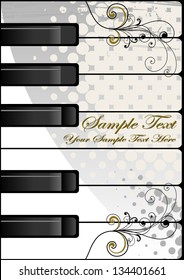 Vector illustration of a musical postcard
