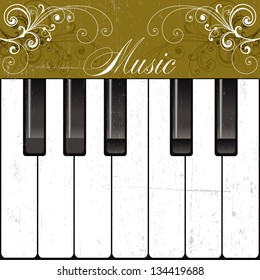 Vector illustration of a musical postcard