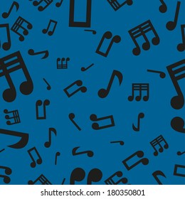 Vector illustration with musical symbols, seamless pattern