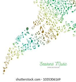 Vector Illustration of a musical themed background with the typical colors of Autumn