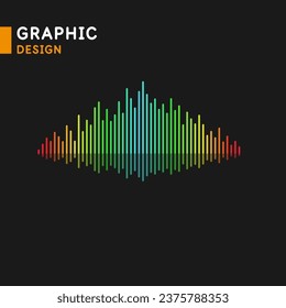 Vector illustration of a musical wave in the form of an equalizer. Drawing of a sound wave. An element for design.