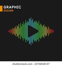 Vector illustration of a musical wave in the form of an equalizer. Drawing of a sound wave. An element for design.