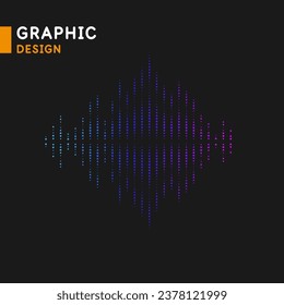 Vector illustration of a musical wave in the form of an equalizer. Drawing of a sound wave. An element for design.