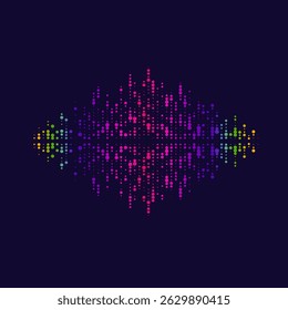 Vector illustration of a musical wave in the form of an equalizer. Drawing of a sound wave. An element for design and creativity.