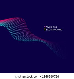 Vector illustration with musical waves from points. Modern design with dynamic elements.