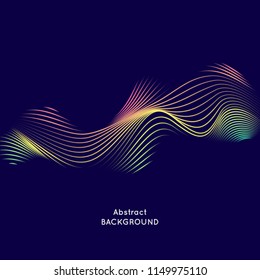 Vector illustration with musical waves from points. Modern design with dynamic elements.