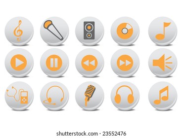 Vector illustration of music/audio buttons.You can use it for your website, application or presentation
