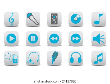 Vector illustration of music/audio icons.You can use it for your website, application or presentation