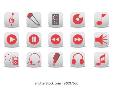 Vector illustration of music/audio icons.You can use it for your website, application or presentation