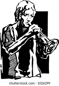 Vector illustration of musician.