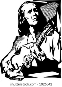 Ilustración vectorial del músico.