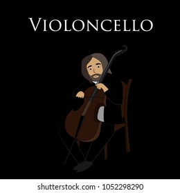 Vector illustration of musician with cello