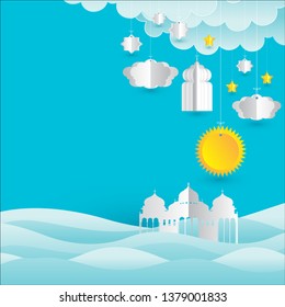 vector illustration of a Muslim feast of the holy month of Ramadan Kareem. Generous Ramadan. Banner, poster, background, flyer,illustration, brochure and sale background