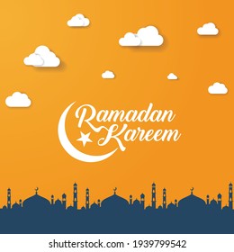 vector illustration of  the Muslim feast of the holy month of Ramadan Kareem. 