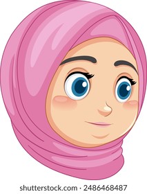 Vector illustration of a Muslim girl