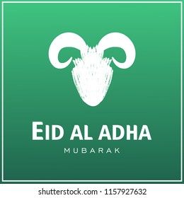 vector illustration. Muslim holiday Eid al-Adha. the sacrifice a ram or white and black sheep. graphic design decoration kurban bayrami. month lamb and a lamp.Translation from Arabic: Eid al-Adha