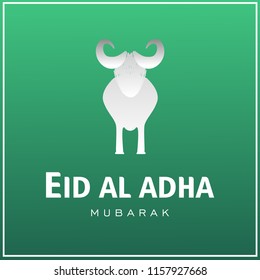 vector illustration. Muslim holiday Eid al-Adha. the sacrifice a ram or white and black sheep. graphic design decoration kurban bayrami. month lamb and a lamp.Translation from Arabic: Eid al-Adha