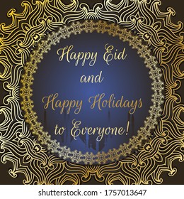 vector illustration. Muslim holiday Eid al-Adha. th graphic design decoration of flyers, posters, cards.  lettering Feast of the Sacrifice. For design. Congratulation or invitation.