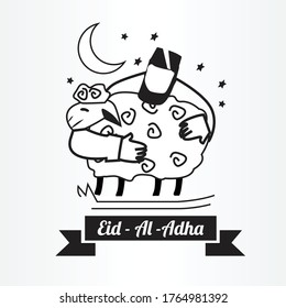 vector illustration. Muslim holiday Eid al-Adha. Eid Al Adha Mubarak the celebration of Muslim festival background design.