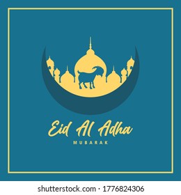 vector illustration. Muslim holiday of Eid al-Adha. the sacrifice of a ram. graphic design of bayrami sacrifice. sheep month.