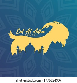 ilustración vectorial. Fiesta musulmana de Eid al-Adha. el sacrificio de un carnero. diseño gráfico del sacrificio de bayrami. mes ovino.