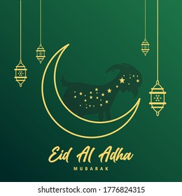 vector illustration. Muslim holiday of Eid al-Adha. the sacrifice of a ram. graphic design of bayrami sacrifice. sheep month.