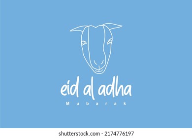 vector illustration. Muslim holiday Eid al-Adha. graphic design decoration kurban bayrami. month lamb and a lamp.Translation from Arabic Eid al-Adha