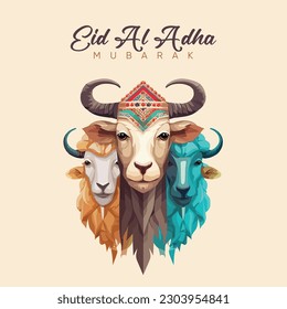 Ilustración vectorial de la festividad musulmana Eid al-Adha, la celebración del festival de la comunidad musulmana.