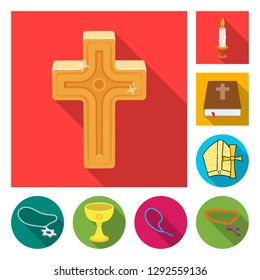 Vector illustration of muslim and items icon. Set of muslim and candle stock symbol for web.