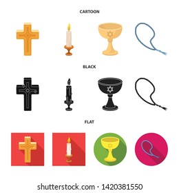Vector illustration of muslim and items icon. Collection of muslim and candle stock vector illustration.