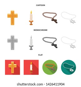 Vector illustration of muslim and items icon. Collection of muslim and candle vector icon for stock.