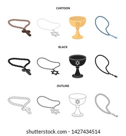 Vector illustration of muslim and items icon. Set of muslim and candle vector icon for stock.