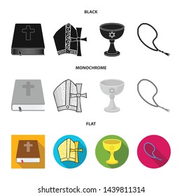 Vector illustration of muslim and items icon. Collection of muslim and candle stock symbol for web.