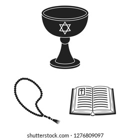 Vector illustration of muslim and items symbol. Collection of muslim and candle vector icon for stock.