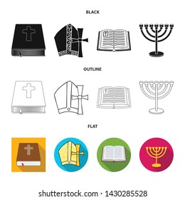 Vector illustration of muslim and items symbol. Collection of muslim and candle stock vector illustration.