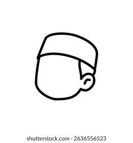 Vector illustration of an Muslim man head icon on a white background