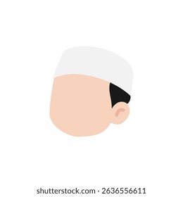 Vector illustration of an Muslim man head icon on a white background