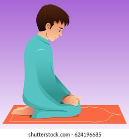 A vector illustration of Muslim Man Praying