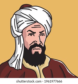 vector illustration of Muslim mathematician al-khawarizmi