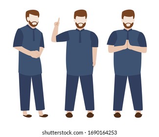 Vektorillustration Illustration muslime men Zeichensatz 