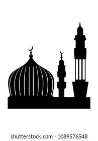 Vector Illustration Muslim Mosque Silhouette Stock Vector (Royalty Free ...