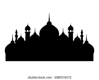 Vector illustration of a Muslim Mosque Silhouette 