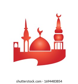 Vector illustration of a Muslim Mosque Silhouette