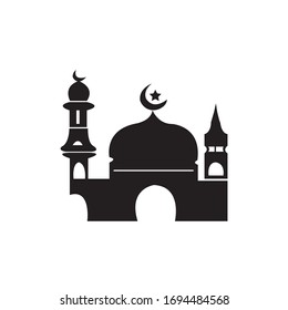 Vector illustration of a Muslim Mosque Silhouette